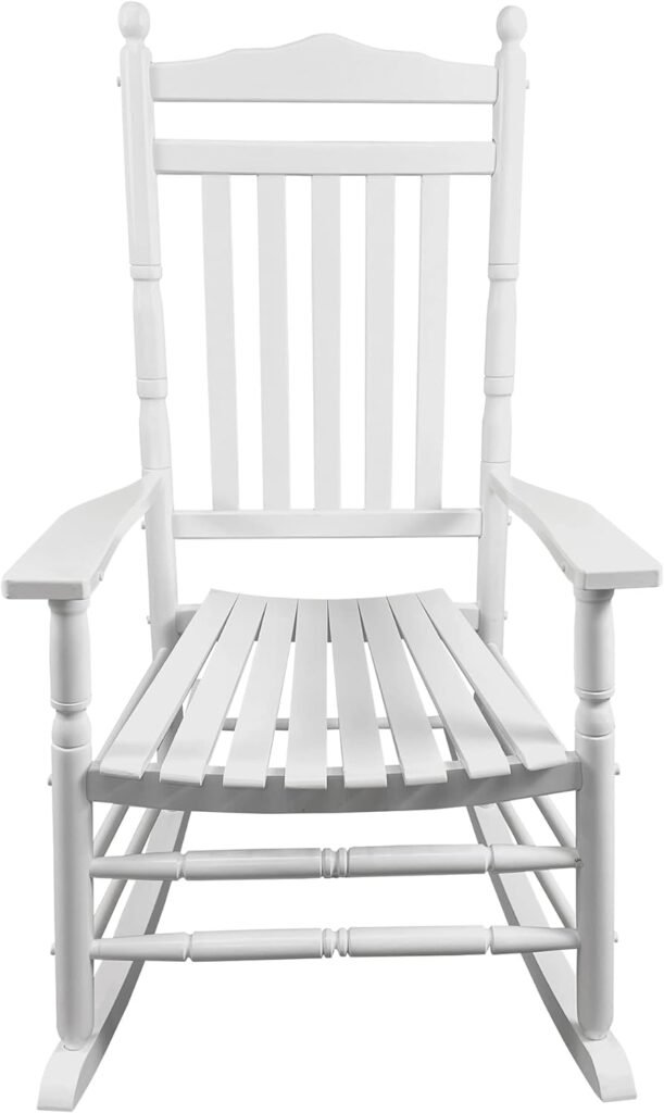 HomVent Rocking Chair Porch Rocking Chair,Wooden Rocker Chair with High Back,Rocking Chair for Indoor/Outdoor/Backyard/Garden/Balcony