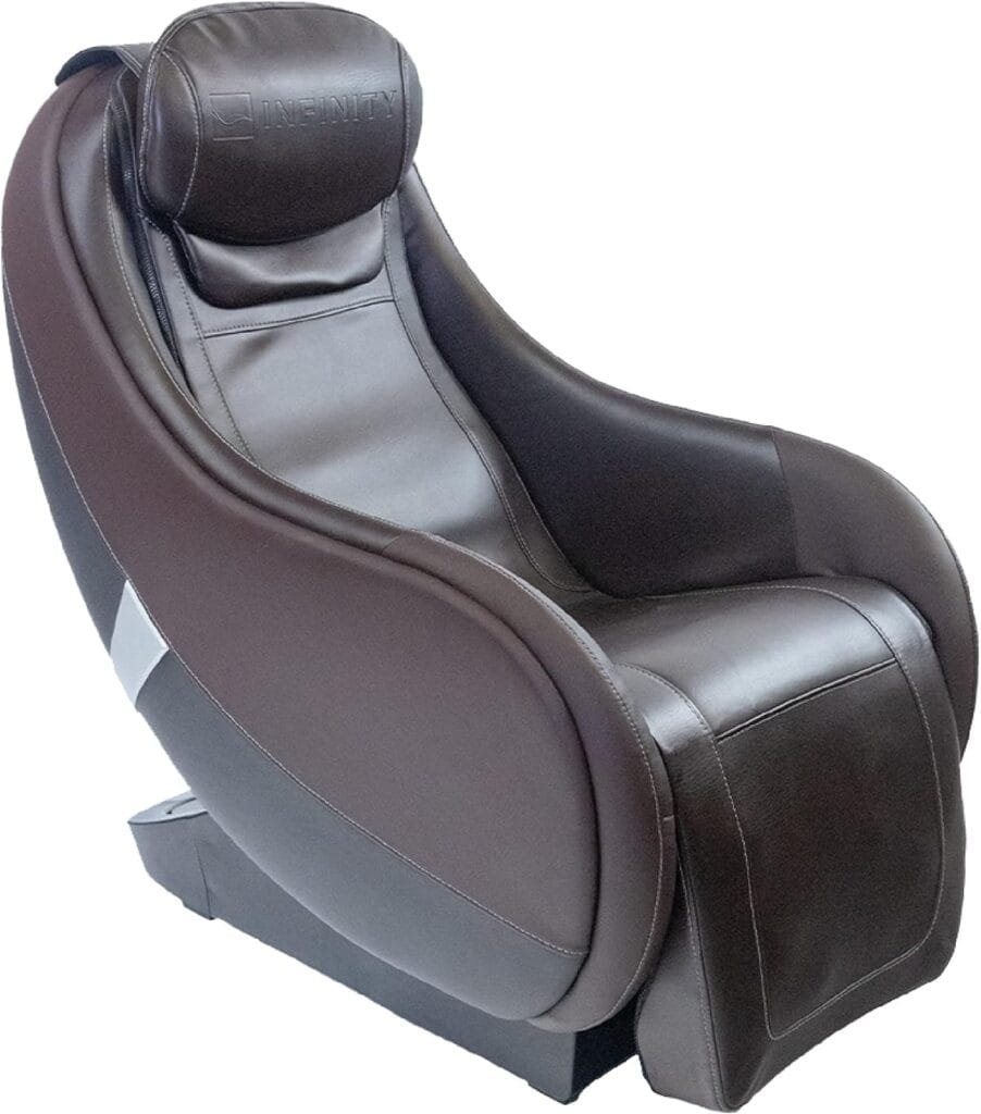Infinity Riage CS, Compact Shiatsu Massage Chair, Featuring Zero-Gravity Recliner, Lumbar Heat, and Four-Node Massage Robot, Tapping, Kneading, Roller-Massaging Techniques (Brown)