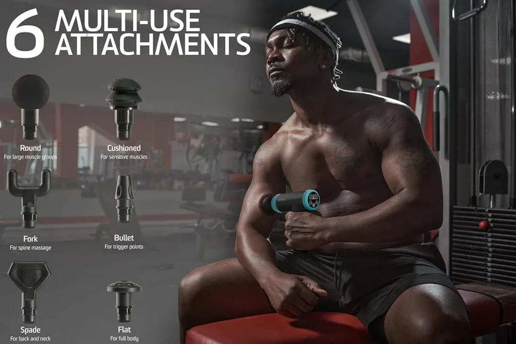 InvoSpa Muscle Massage Gun for Athletes - Handheld Percussion Massage Gun, Deep Tissue Massagers for Neck and Back - Muscle Massager, Percussive Portable Sports Body Massager