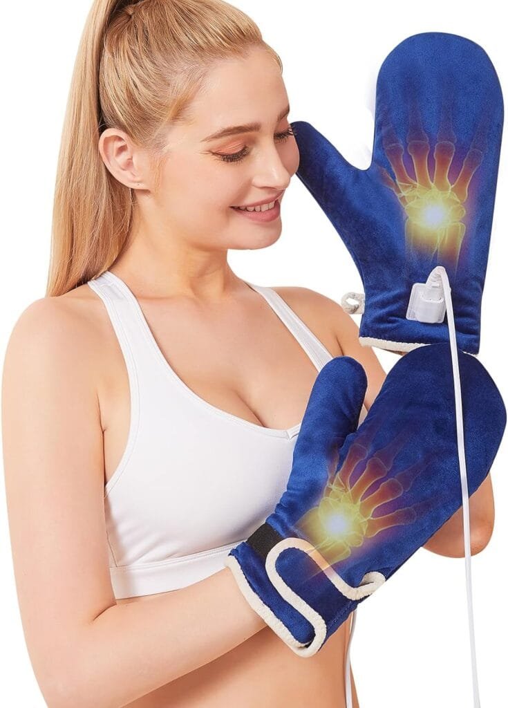 JOBYNA 2 Pack Electric Heated Gloves for Hand Pain Relief, 86-158℉ Fast Wrist/Fingers/Whole Hand Heating Pad, Auto Shut Off, Hand Warmer Ideal for Arthritis Pain Relief  Carpal Tunnel Relief