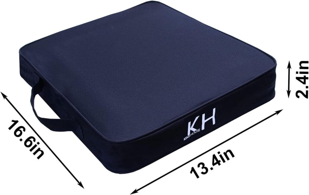 KIMI HOUSE 2 Pieces Black Indoor  Outdoor Chair Cushion, Boat Canoe Kayak Seat, Stadium Seating for Bleachers, Best for Camping, Bleachers, Sports Events