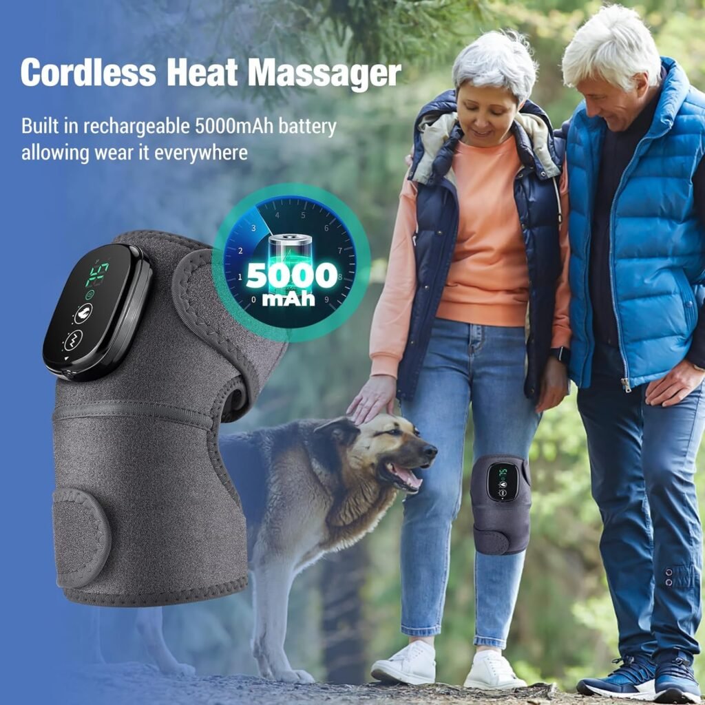 Knee Massager with Heat and Vibration, Knee Heating Pad for Arthritis with Massage