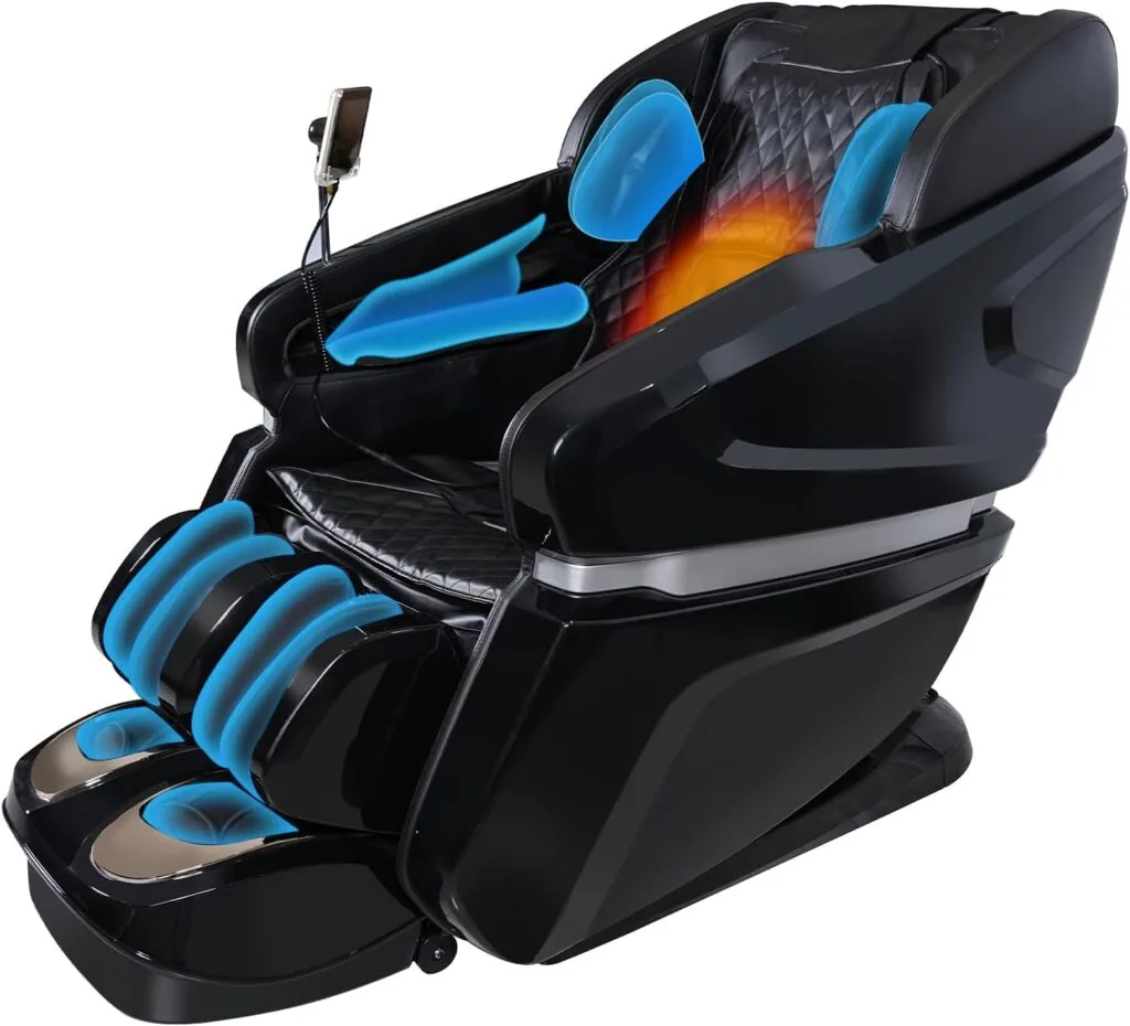 Kollecktiv 4D Massage Chair Full Body Zero Gravity SL-Track Shiatsu Massage Chair, 12 Modes, Airbag Massage, with Thai Stretching, Foot Massage, AI Control  HD Touch Screen,Shortcut Key,Body Scan