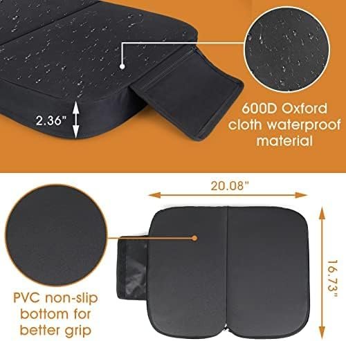 Ksheat Extra Wide Heated Seat Cushion, Foldable Heated Stadium Cushion for Bleacher，3 Levels of Heat Settings，1 Pocket，Heated Seat Pad for Camping, Stadium, Office, Park(Battery Pack Included)