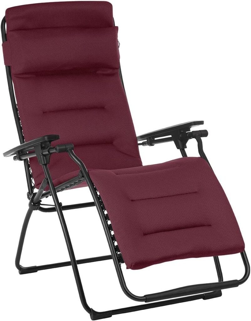 Lafuma Futura Air Comfort Zero Gravity Recliner (Taupe Grey) Padded Folding Outdoor Reclining Chair