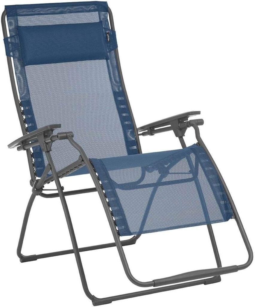 Lafuma LFM3121-8547 Futura XL Zero Gravity Recliner-Basalt Steel Frame, Blue (Ocean)