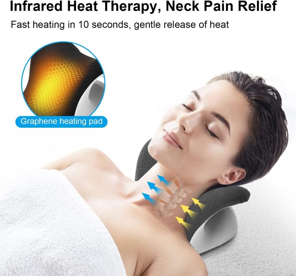 Liipoo Heated Neck Stretcher with Magnetic Therapy Pillowcase, Neck and Shoulder Relaxer Pillows, Cervical Traction Device for Relieve TMJ Headache Muscle Tension Spine Alignment…