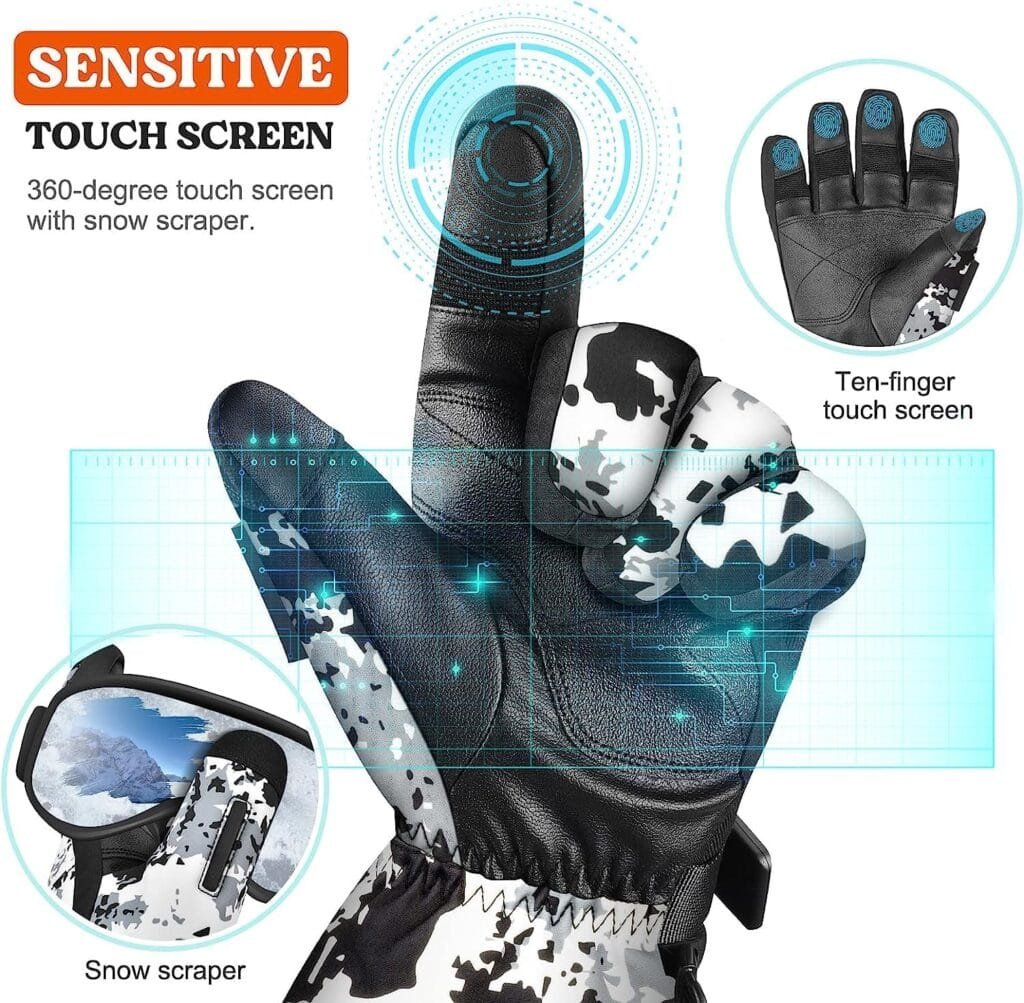 MADETEC Heated Gloves for Men Women, Winter Gloves Upgraded Rechargeable Battery, Waterproof  Double Windproof Electric Heated Gloves, Heated Camo Gloves for Ski Hunting Motorcycle Riding