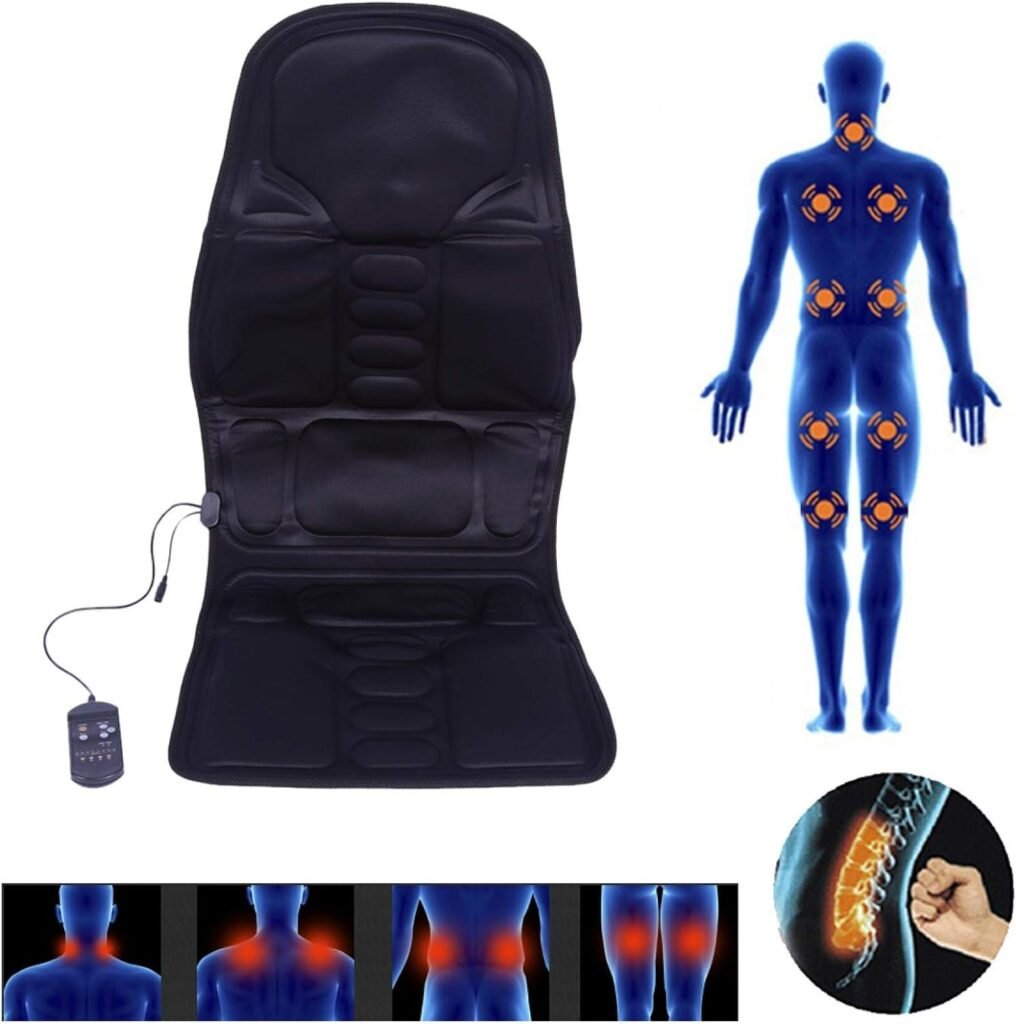 Massage Cushion Full Body Neck Lumbar Massage Chair Relaxation Pad for Relieving Back Lumbar Leg Pain(US Plug)