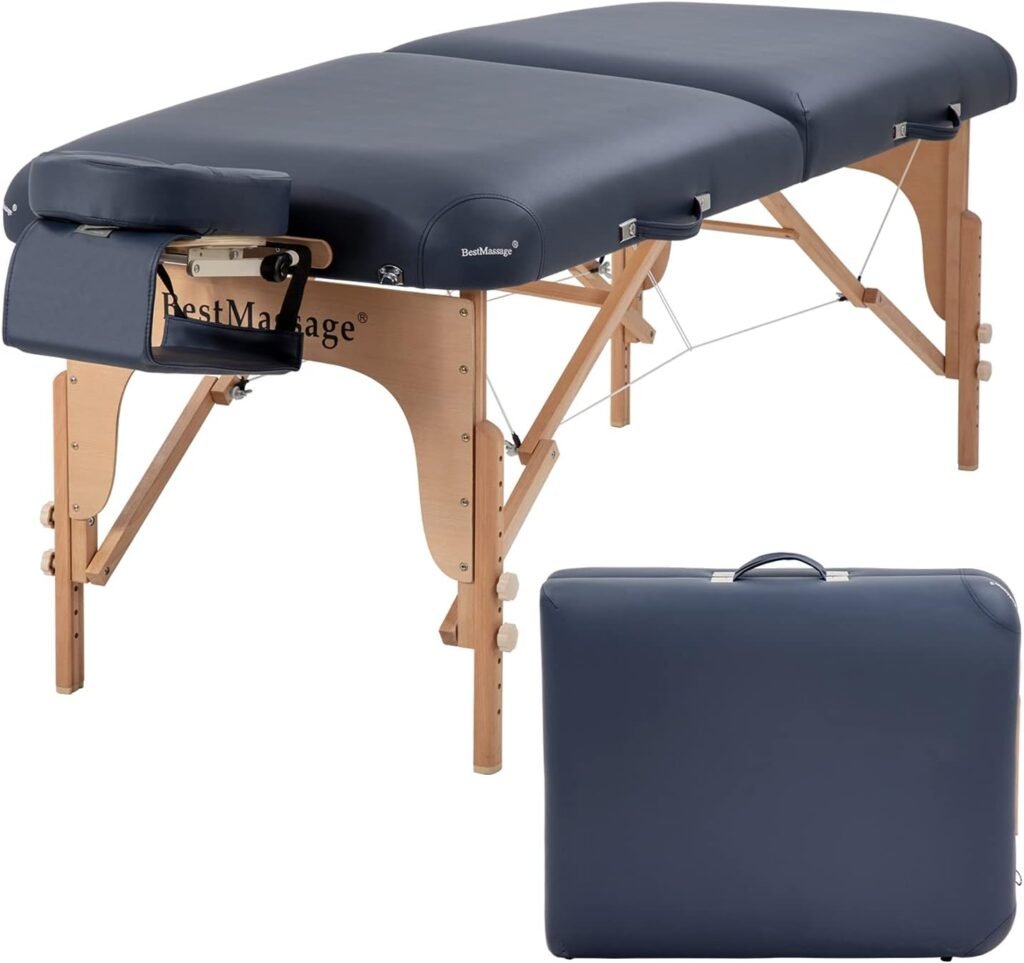 Massage Table, Portable Massage Tables, 84 Inches Long 30 Inchs Wide Height Adjustable Massage Table 2 Fold Spa Bed Massage Tables Spa Beds  Tables with Carrying Bag