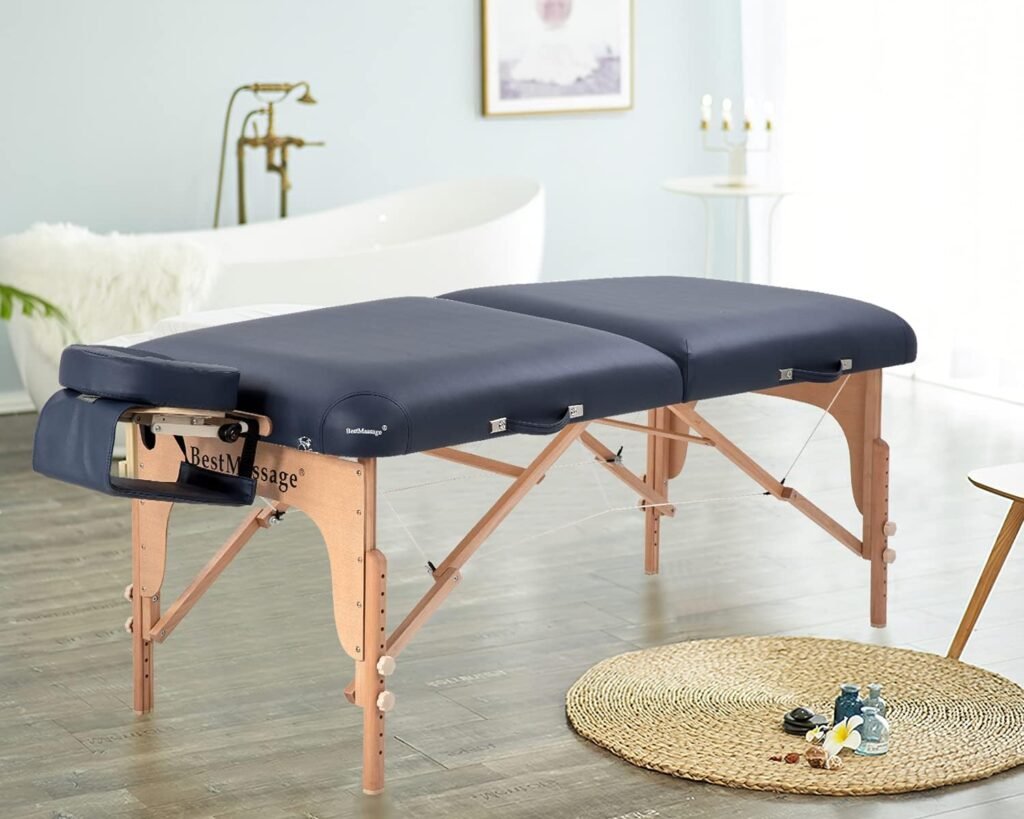 Massage Table, Portable Massage Tables, 84 Inches Long 30 Inchs Wide Height Adjustable Massage Table 2 Fold Spa Bed Massage Tables Spa Beds  Tables with Carrying Bag