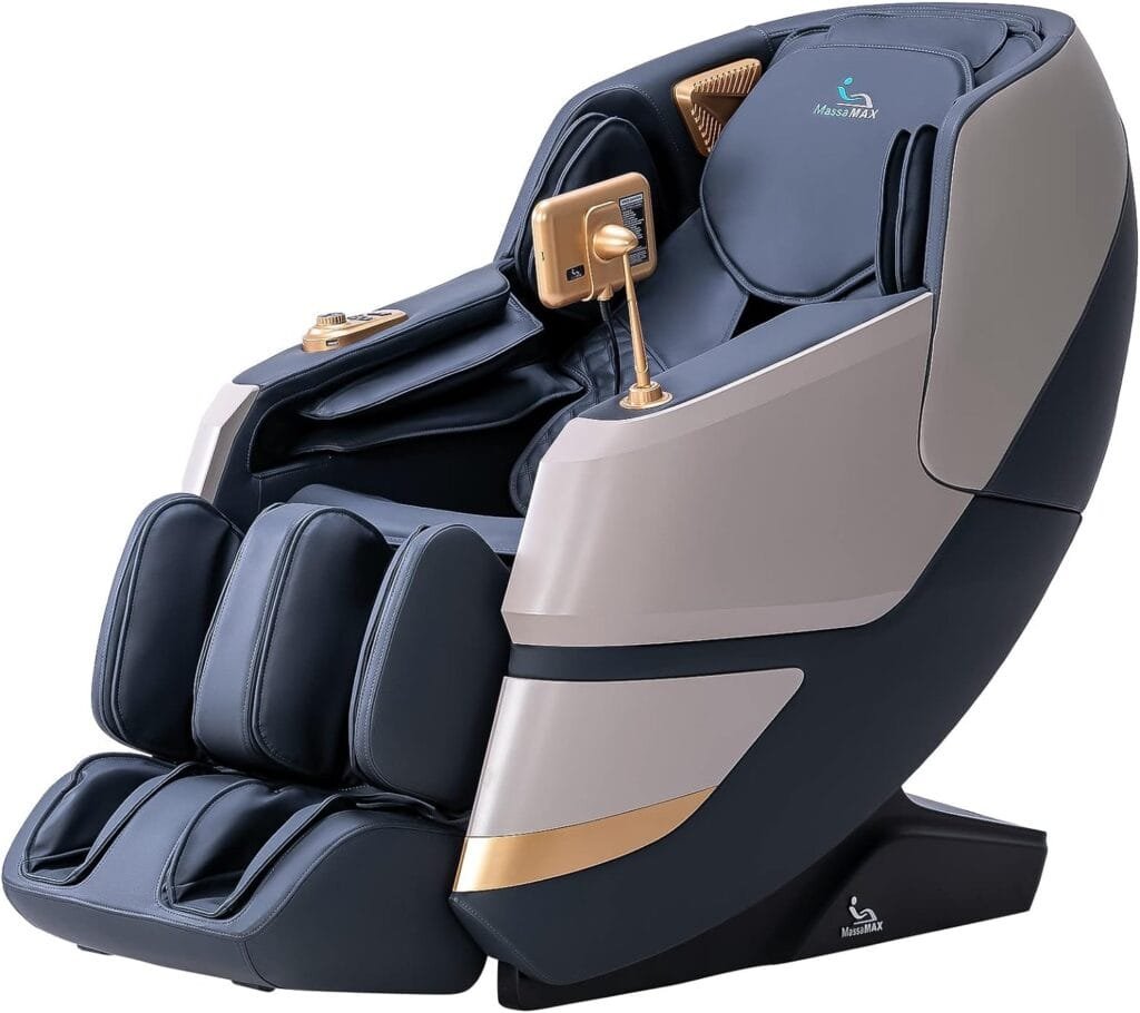 MassaMAX 2023 4D Massage Chair, Full Body Shiatsu Recliner with Electric Extendable Footrest, Zero Gravity, SL Track, Deep Yoga Stretch, Foot Rollers, and Heating (Magic Black)