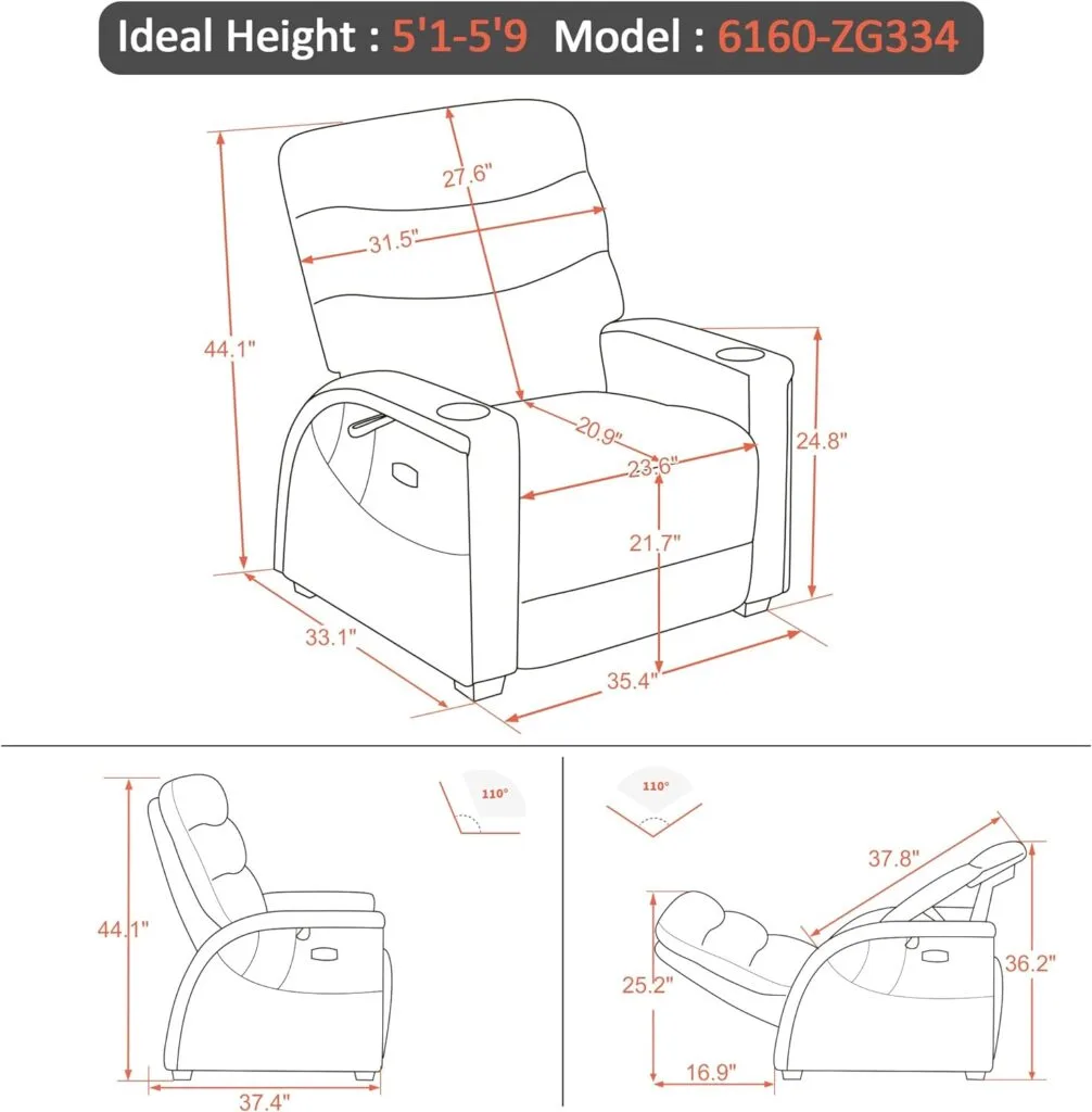 MCombo Power Zero Gravity Recliner Chair with Adjustable Headrest for Living Room, Dual Motor, Infinite Position, Fabric ZG334 (Medium, Navy Blue) MCombo Power Zero Gravity Recliner Chair with Adjustable Headrest for Living Room, Dual Motor, Infinite Position, Fabric ZG334 (Medium, Navy Blue)