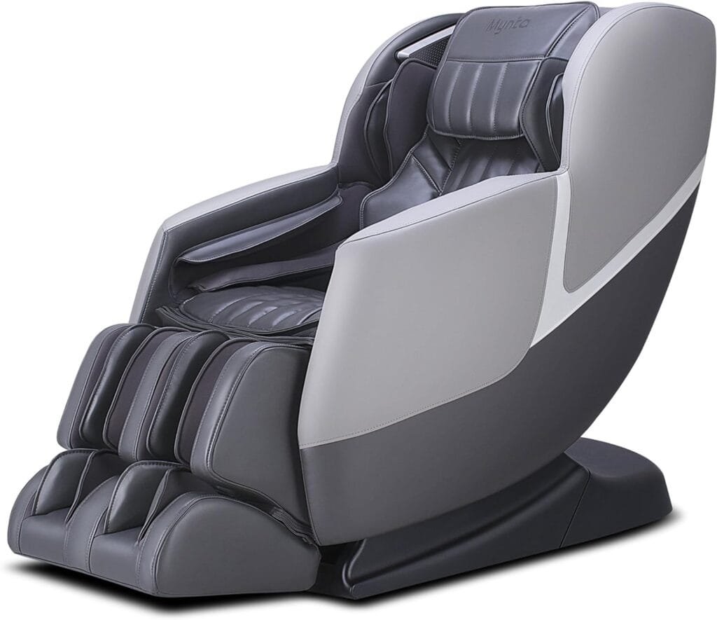 MYNTA Upgraded 3D Massage Chair, Full Body Massage Chair Recliner with Zero Gravity, Body Scan, Thai Stretch, Heat, Airbags, Bluetooth Speaker, Fully Assembled, MC2100 (Dark Grey)