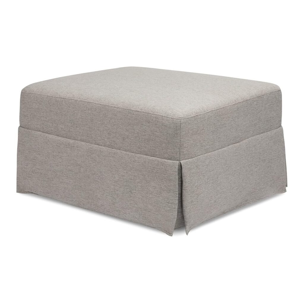 NAMESAKE Crawford Gliding Ottoman in Performance Grey Eco-Weave, Water Repellent  Stain Resistant, Greenguard Gold  CertiPUR-US Certified