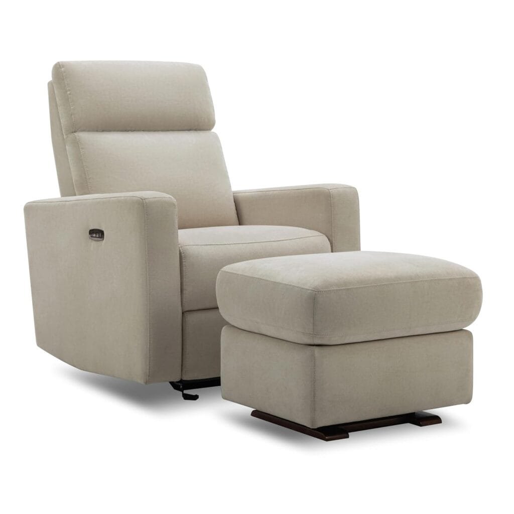 Nurture The Glider  Gliding Ottoman - Premium Power Recliner Nursery Glider Chair With Ottoman | Adjustable Head Support | Designed with a Thoughtful Combination of Function  Comfort | Built-in USB