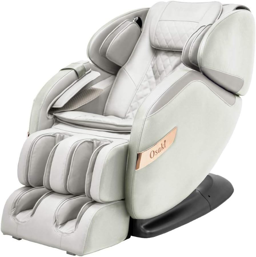 Osaki OS-Champ 2 Stages Zero Gravity Full-Body Massage Chair Recliner Heating on Lumbar 5 Auto Massage Programs (Cream  Taupe)