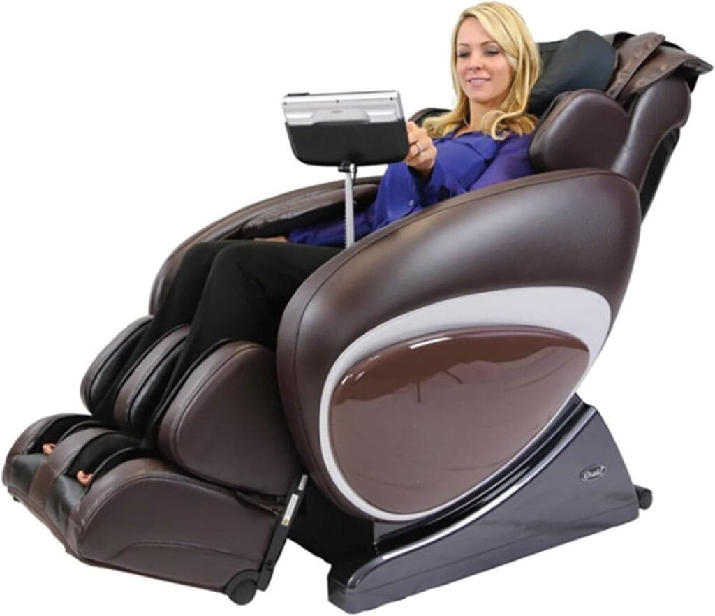 Osaki Zero Gravity Heated Reclining Full Body Massage Chair with Computer Body Scan, Foot Roller, Seat Vibration, and Remote Control, Brown