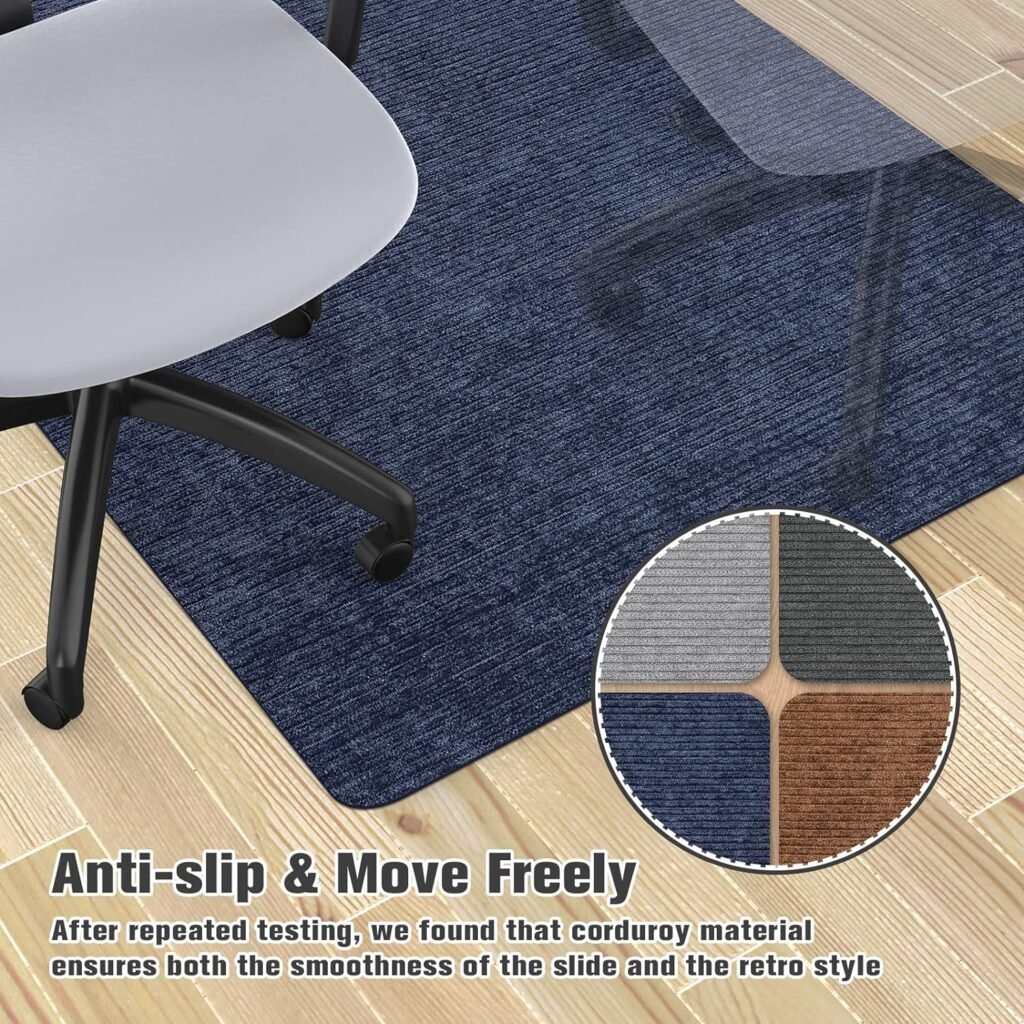 Placoot Desk Chair Mat for Hardwood Floor  Tile 55x35 Office Chair Mat for Rolling Chairs Large Anti-Slip-Recyclable Material Computer Chair Mat Rug for Office/Home