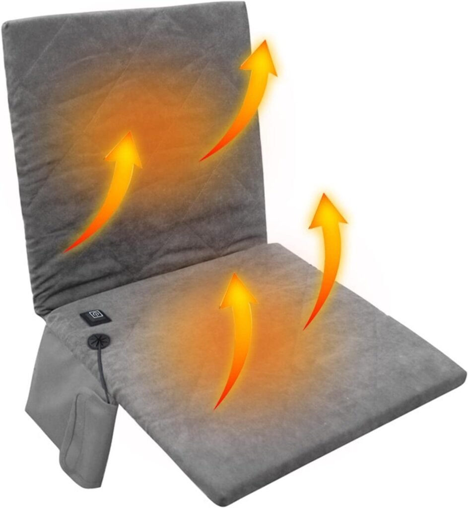 Portable Foldable Heated Seat Cushion | Folding Chair Cushion Pad | 3 Mode Adjustable Pad With Pocket | USB Powered | Foldable Electric Heating Pad For Winter Indoor Outdoor Hunting Camping Fishing