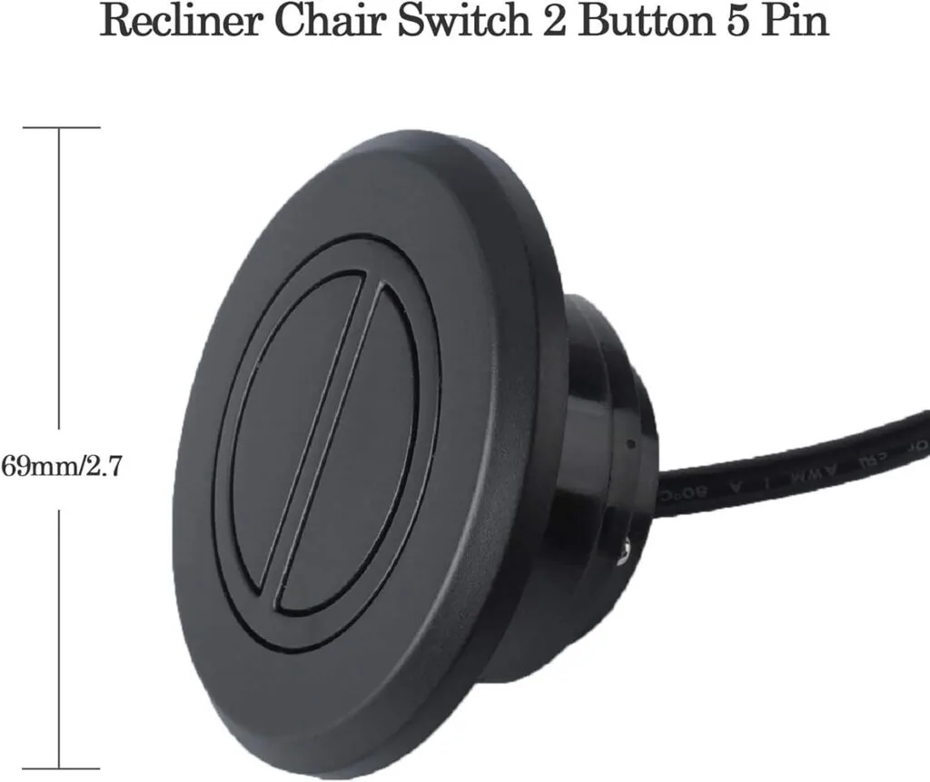 Recliner Switch with 2 Button 5 Pin Plug for Electric Sofa Recliner Lift Chair Electric Handset Control Replacement Recliner Switch with 2 Button 5 Pin Plug for Electric Sofa Recliner Lift Chair Electric Handset Control Replacement