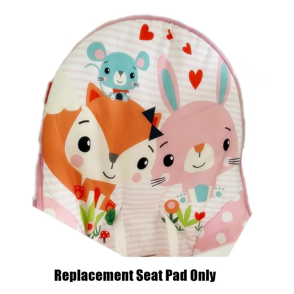 Replacement Part for Fisher-Price Infant-to-Toddler Rocker - GVG47 ~ Replacement Seat Pad ~ Pink with Fox and Rabbit Print