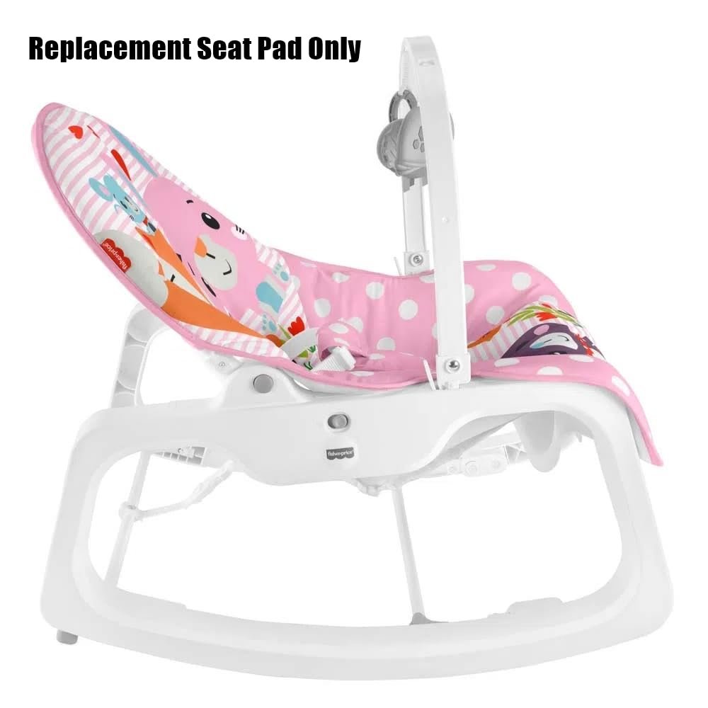 Replacement Part for Fisher-Price Infant-to-Toddler Rocker - GVG47 ~ Replacement Seat Pad ~ Pink with Fox and Rabbit Print