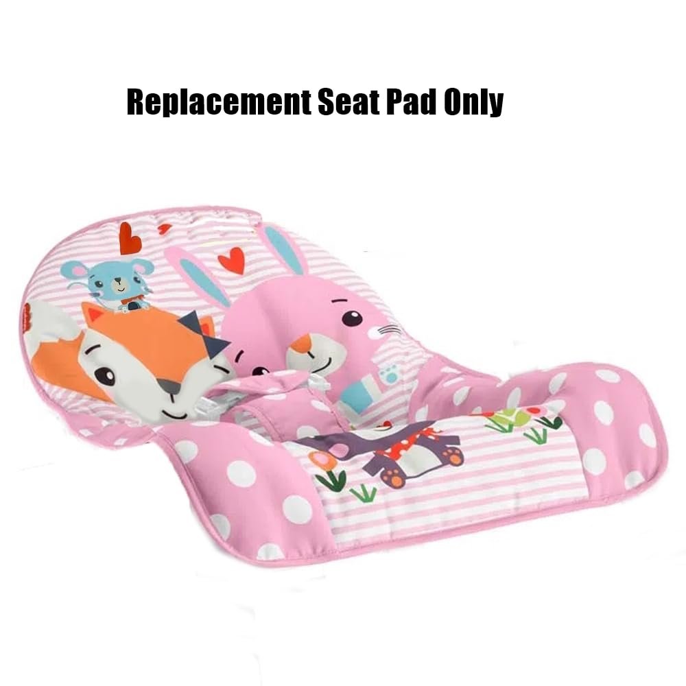 Replacement Part for Fisher-Price Infant-to-Toddler Rocker - GVG47 ~ Replacement Seat Pad ~ Pink with Fox and Rabbit Print