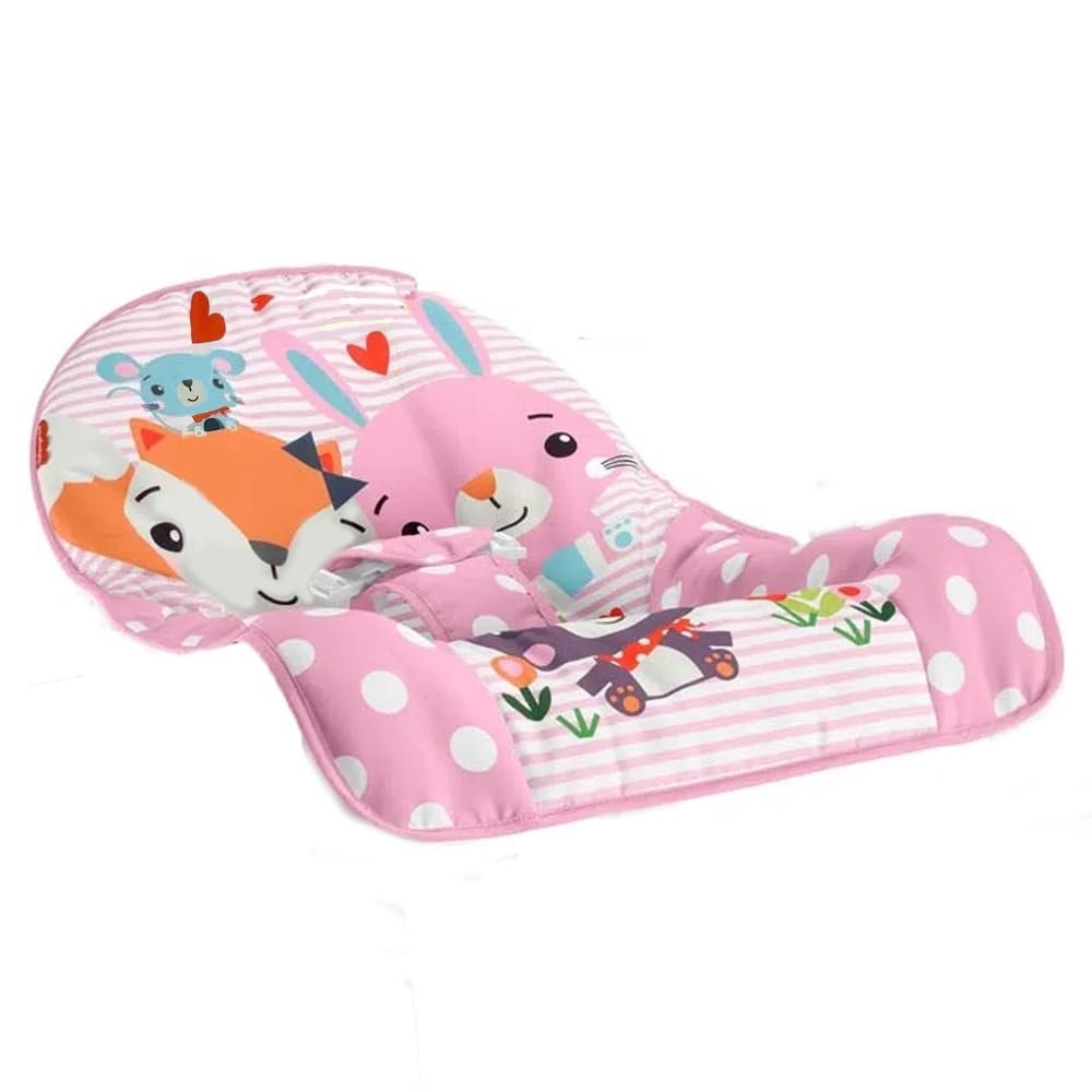 Replacement Part for Fisher-Price Infant-to-Toddler Rocker - GVG47 ~ Replacement Seat Pad ~ Pink with Fox and Rabbit Print