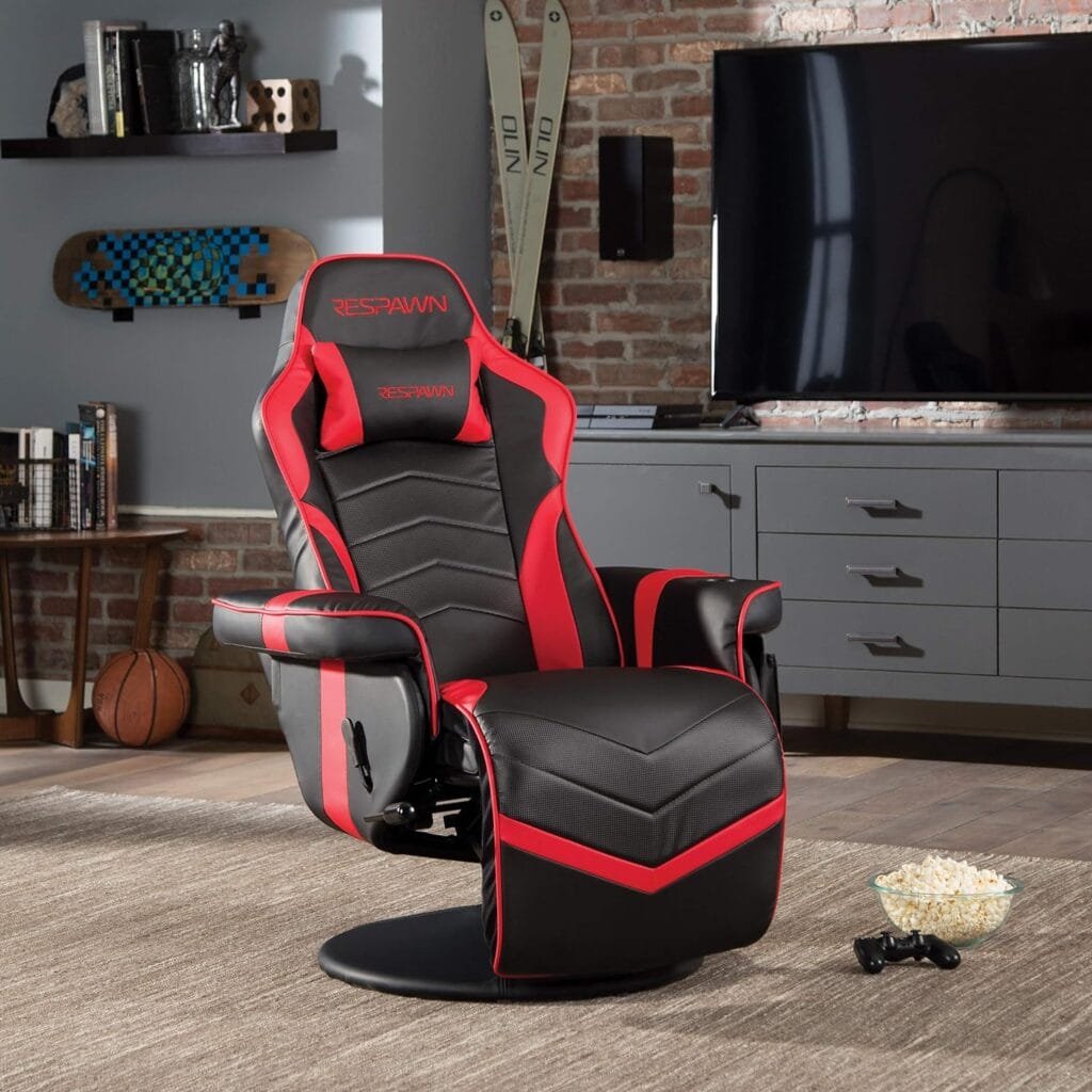 RESPAWN RSP-900 Racing Style, Reclining Gaming Chair, 35.04 - 51.18 D x 30.71 W x 37.01 - 44.88 H, Leather, Red