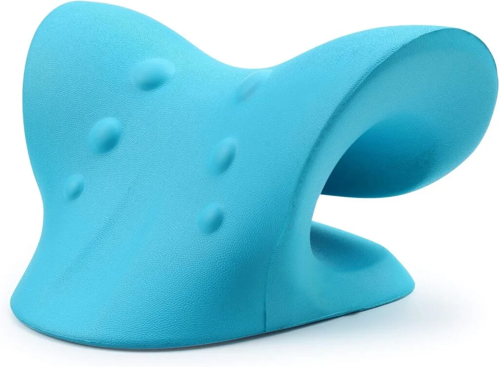 RESTCLOUD Neck and Shoulder Relaxer, Cervical Traction Device for TMJ Pain Relief and Cervical Spine Alignment, Chiropractic Pillow Neck Stretcher (Blue) RESTCLOUD Neck and Shoulder Relaxer, Cervical Traction Device for TMJ Pain Relief and Cervical Spine Alignment, Chiropractic Pillow Neck Stretcher (Blue)