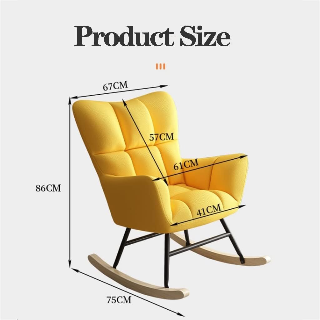 RILOOP Modern Rocking Chair Rocker Comfy Uplostered Accent Chair with High Backrest and Armrests,Comfy Side Chair for Living Room/Green