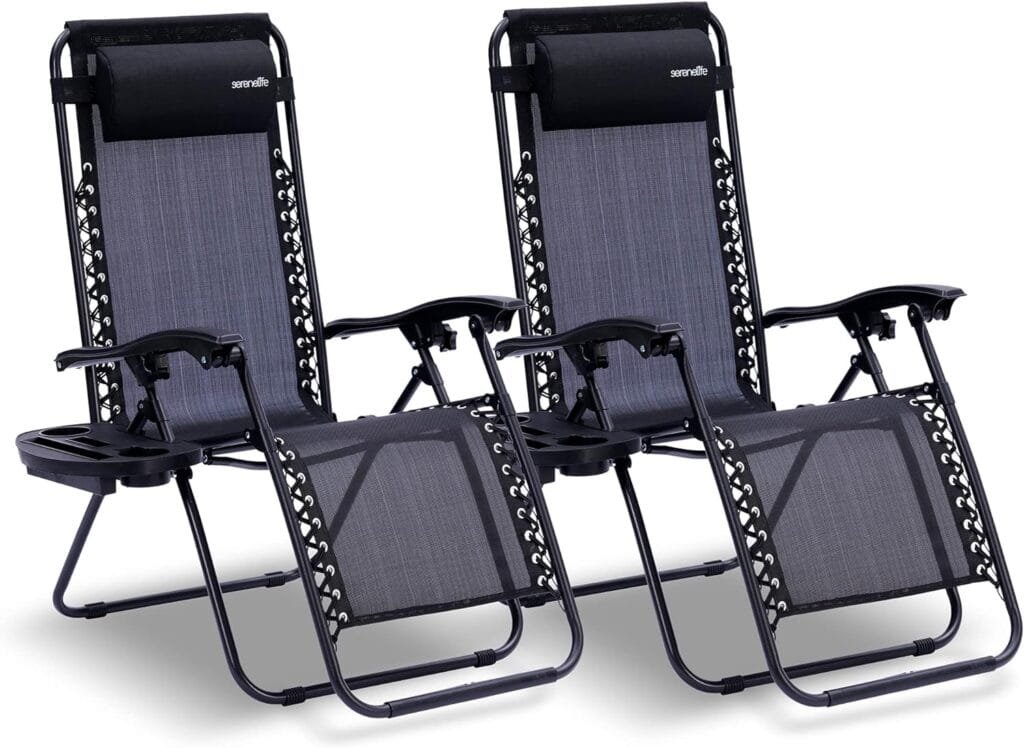 SereneLife Zero Gravity Lounge Chair, Navy Blue