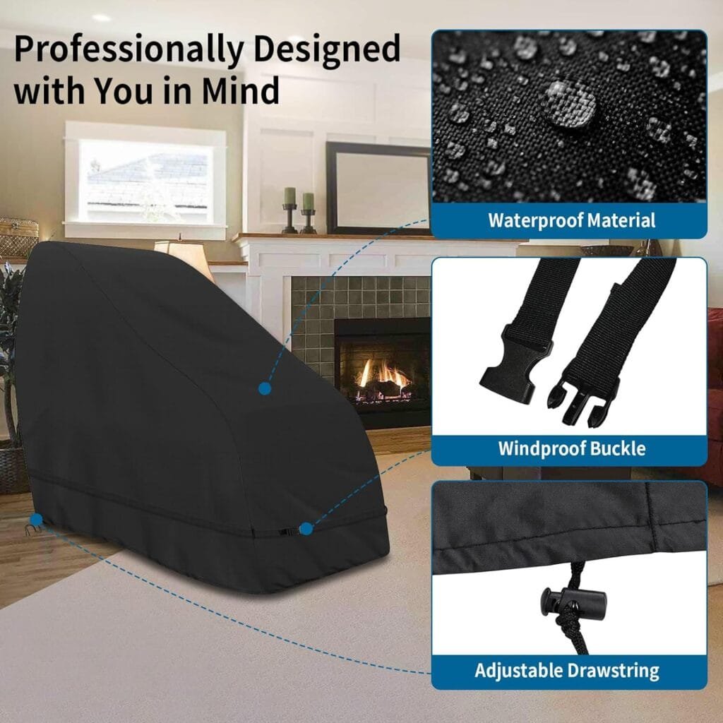 STARTWO Dustproof Thickened Massage Chair Cover Waterproof Zero Gravity Massage Chair Cover 400D Oxford Cloth Game Recliner Cover,Fits RealRelax Most brands of Massage Chairs(Black 63*39.5*55.5 in)