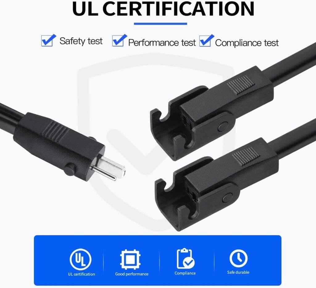 Tecreddy Recliner Power Splitter Cord 47 Inch 2 Pin Splitter Y Cable Replacement Power Supply for Okin Limoss Lazy boy Pride Catnapper Lift Chair Power Recliner