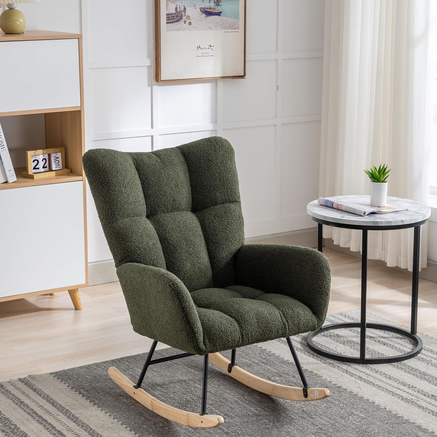 Teddy Fabric Upholstered Glider Rocker Review