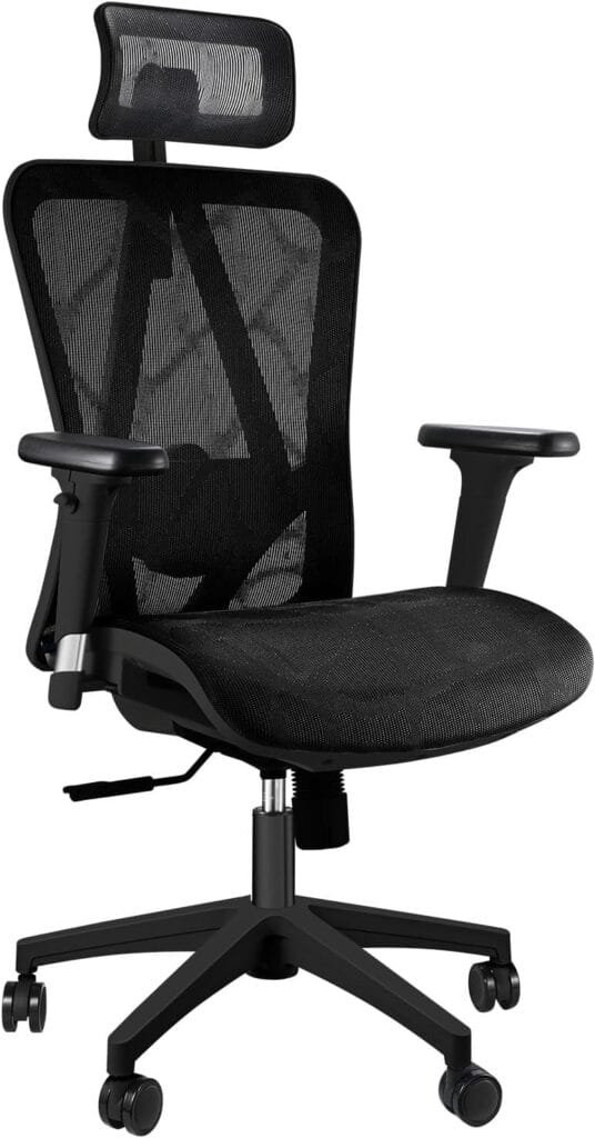 TICONN Big  Tall Ergonomic Office Chair, Home Office Desk Chairs with Wheels, Adjustable Headrest, 3D Adjustable Arm Rest, Lumbar Support (Black)