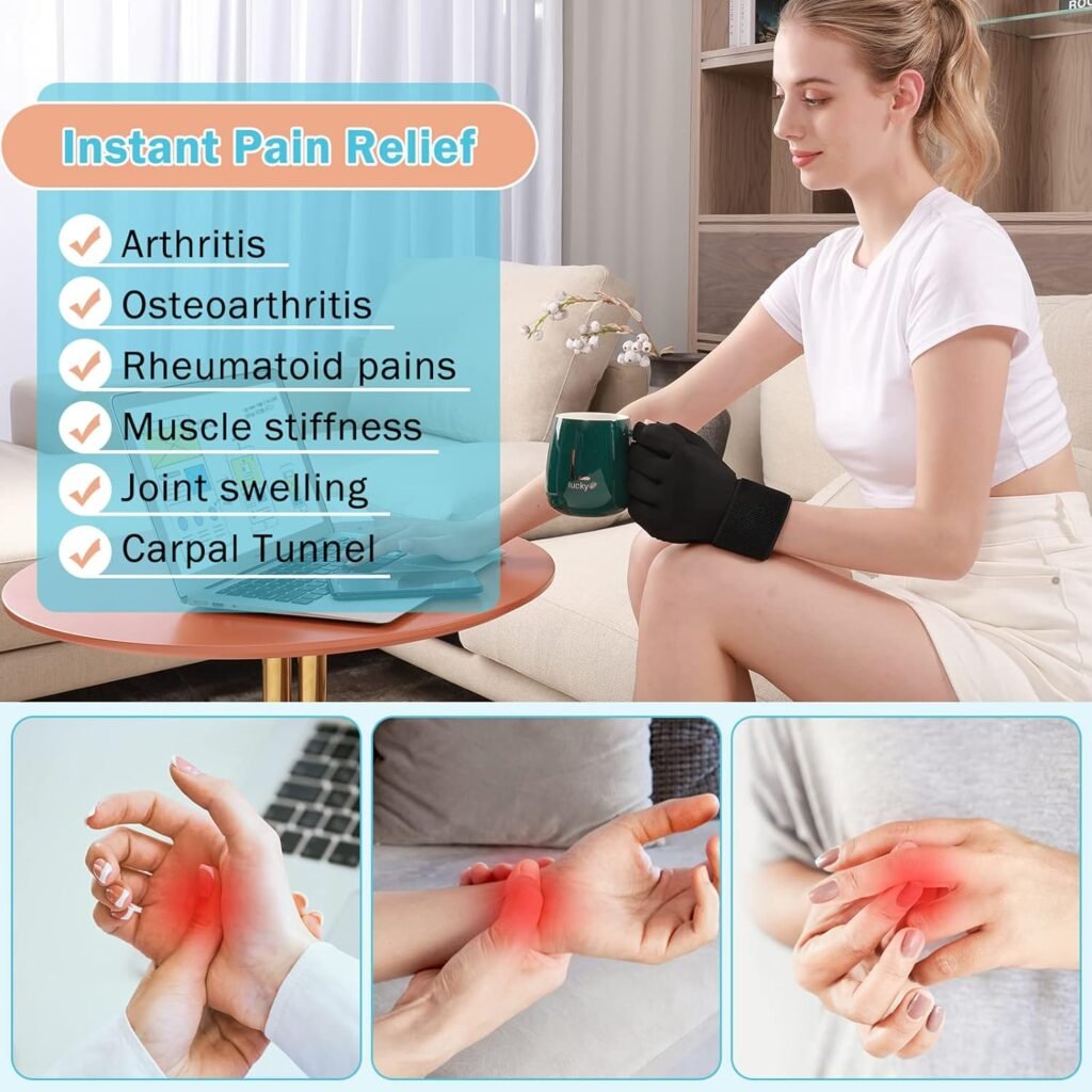 Tolaccea Finger Arthritis Compression Ice Glove for Pain Relief, Adjustable Wrist Strap Hand Wrist Ice Pack for Hot  Cold Therapy, Reusable Gel Cold Pack for Tendinitis, Carpal Tunnel