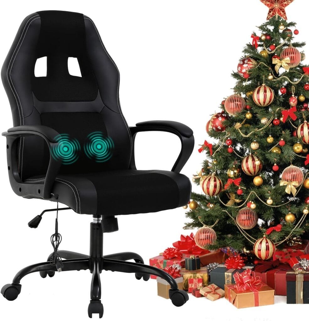 Tyyps Ergonomic Gaming Chair -250lb High Back PC Racing Desk Chair Adjustable Reclining Computer Chair with Lumbar Support Armrest Headrest Task Rolling Swivel Game Chair for Adult Teen, Black