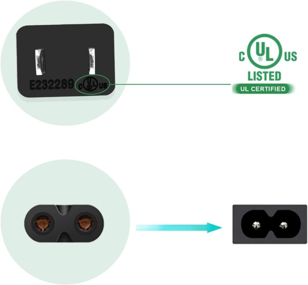 [UL Listed] Power Cord Compatible Electric Recliner or Liftchair 6Ft Power Cable Replacement