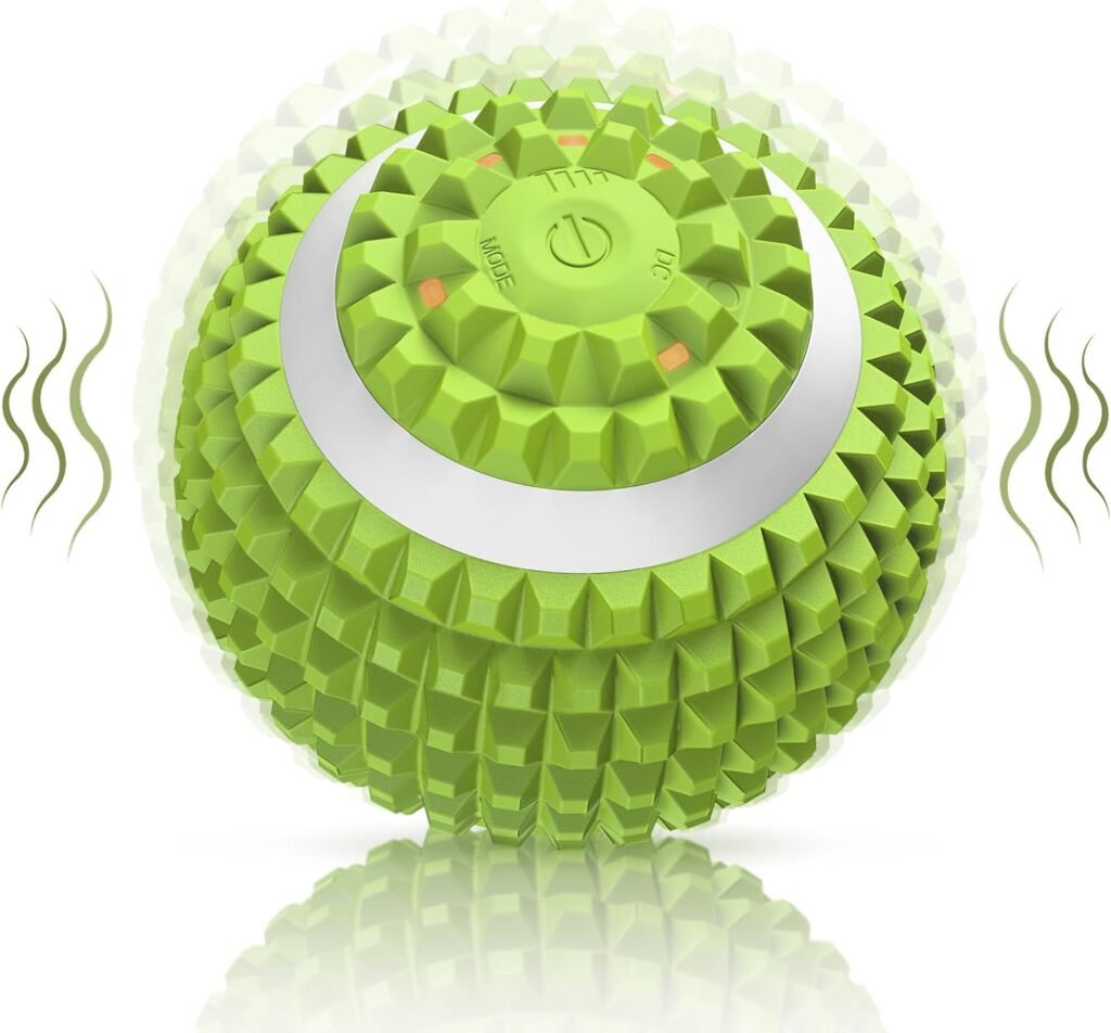 Uppye Vibrating Ball Massager, Vibration Massage Ball for Physical Therapy, Mobility Ball for Workout Recovery, Deep Tissue Massager for Pain Relief and Trigger Point Treatment (Green)