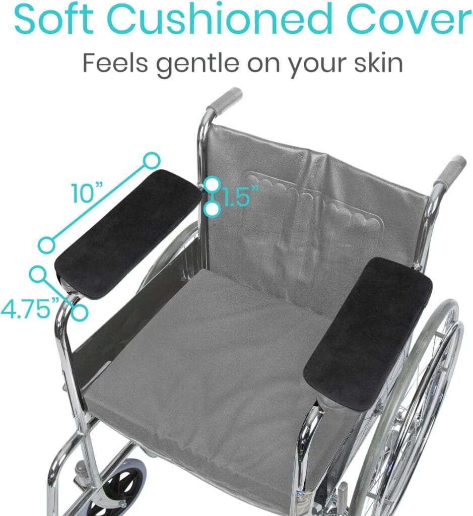 Vive Memory Foam Armrest Pads - Comfortable Office Desk Chair Arm Cushion - Soft And Ergonomic For Forearms, Elbow Pressure Relief - Anti Slip With Removable Cover For Gaming, Home - Comfy Long Pillow