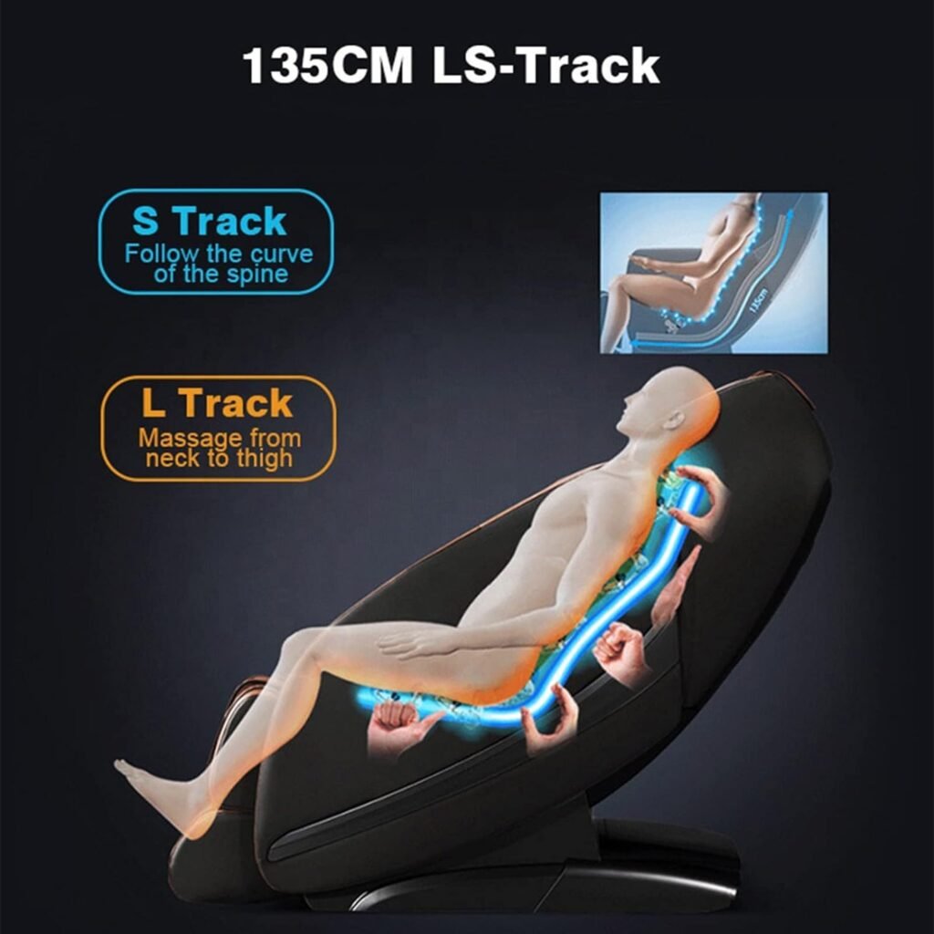 Vvlo Luxury Leisure Massage Chair Full Body 3D Electric Recliner SL Track Zero Gravity Shiatsu 4D Massage Chair with Space Saving Design Autobody Detection for Home Office