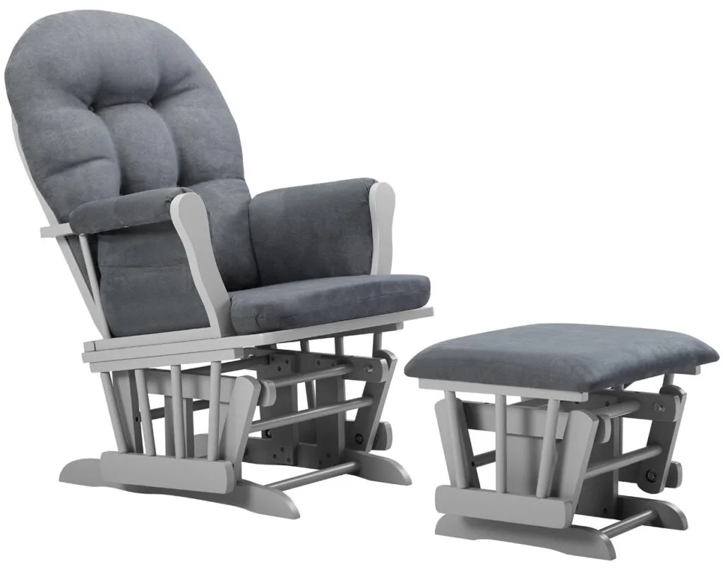 Windsor Glider and Ottoman-white with gray chevron Windsor Glider and Ottoman-white with gray chevron