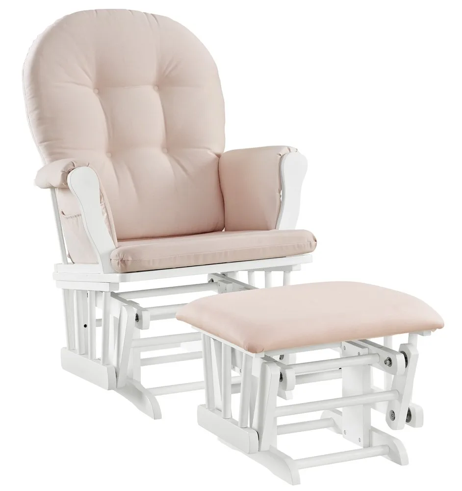 Windsor Glider and Ottoman-white with gray chevron Windsor Glider and Ottoman-white with gray chevron