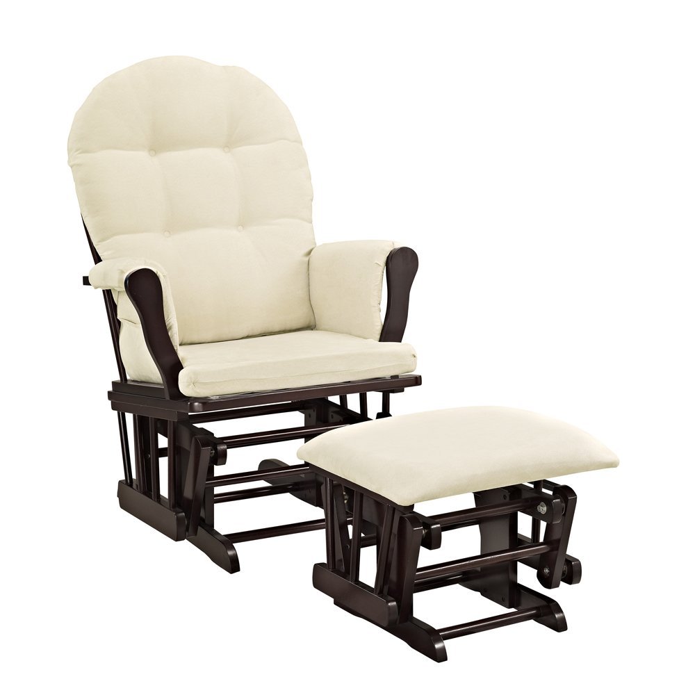 Windsor Glider and Ottoman-white with gray chevron review