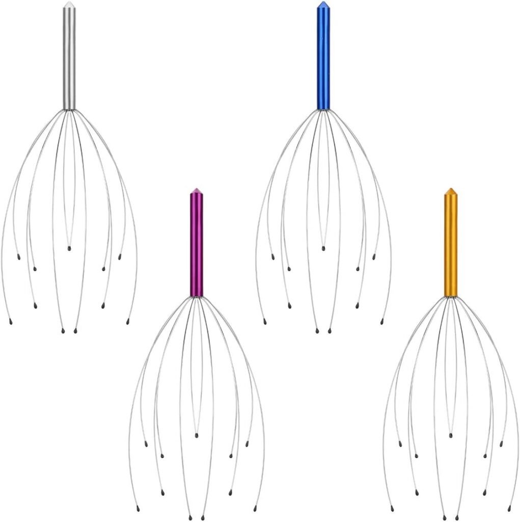 Yeipis 4 Pack Scalp Massagers, Handheld Head Massage Tingler, Scratcher for Deep Relaxation, Hair Stimulation and Stress Relief