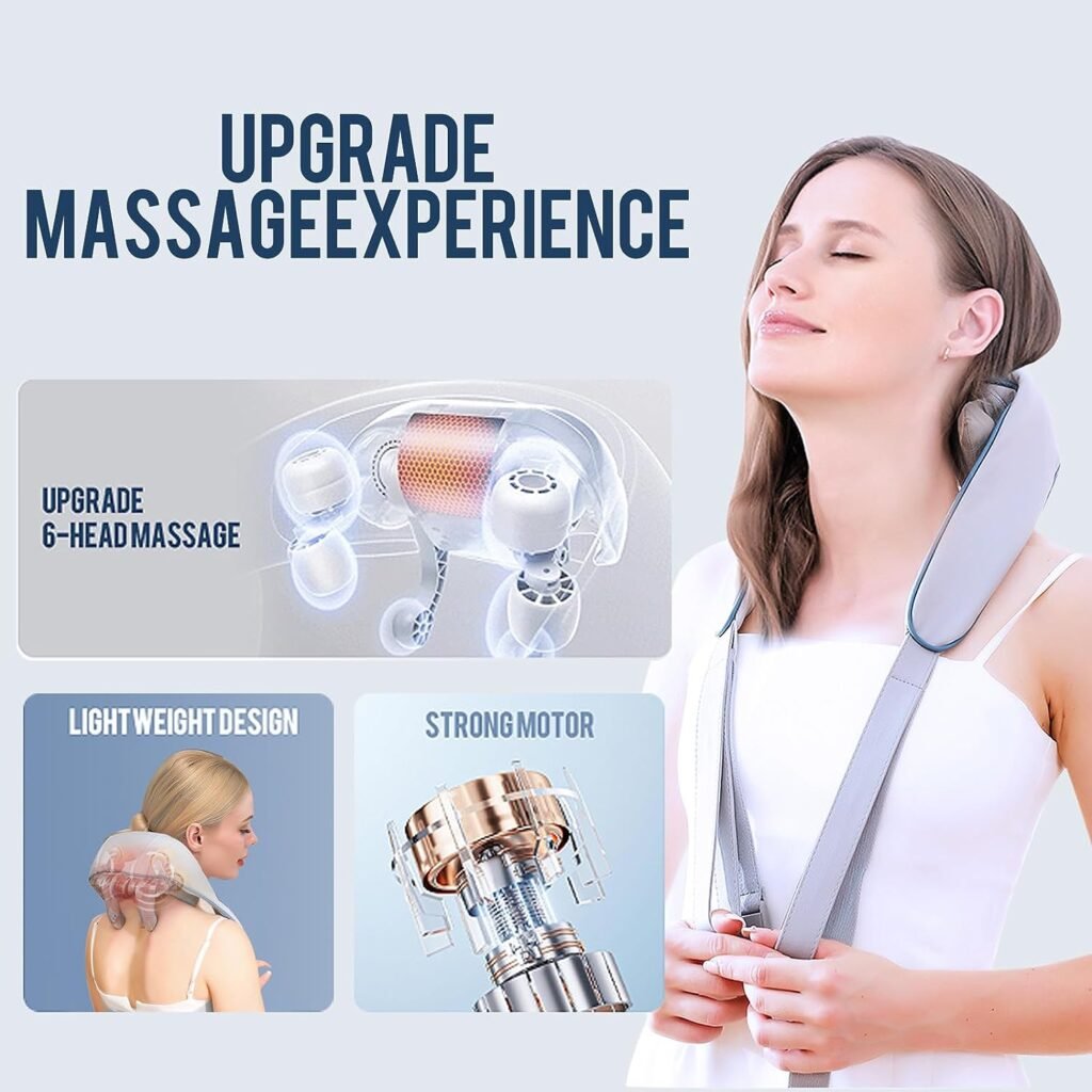 YIZER Neck Massager,Massagers for Neck and Shoulder with Heat,Electric Neck Massager with Heat at Home for Muscle Relaxation (Gray)