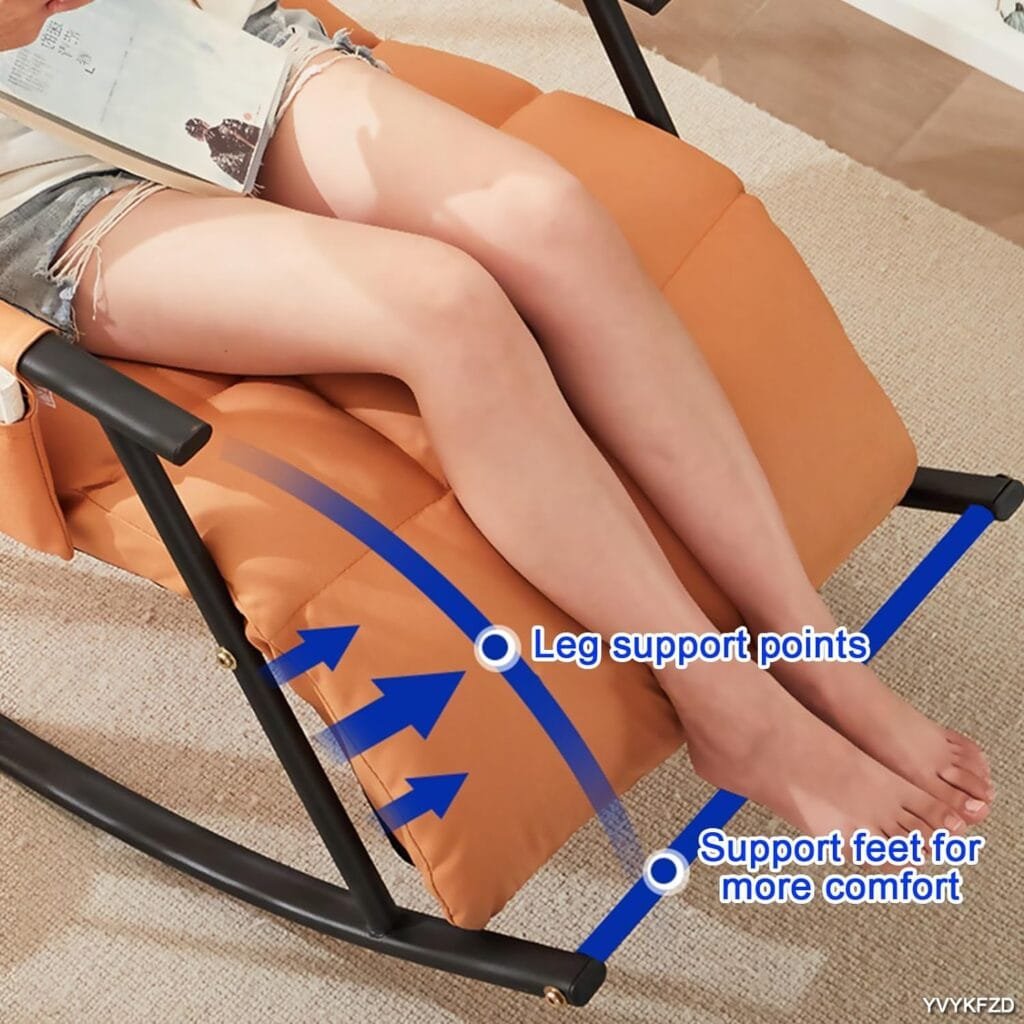 YVYKFZD Nursery Rocking Chair, Upholstered Glider Chair with High Backrest, Leisure Lounge Chair with Side Pocket, for Living Room, Hotel, Bedroom, Office (Color : Sky Blue c)