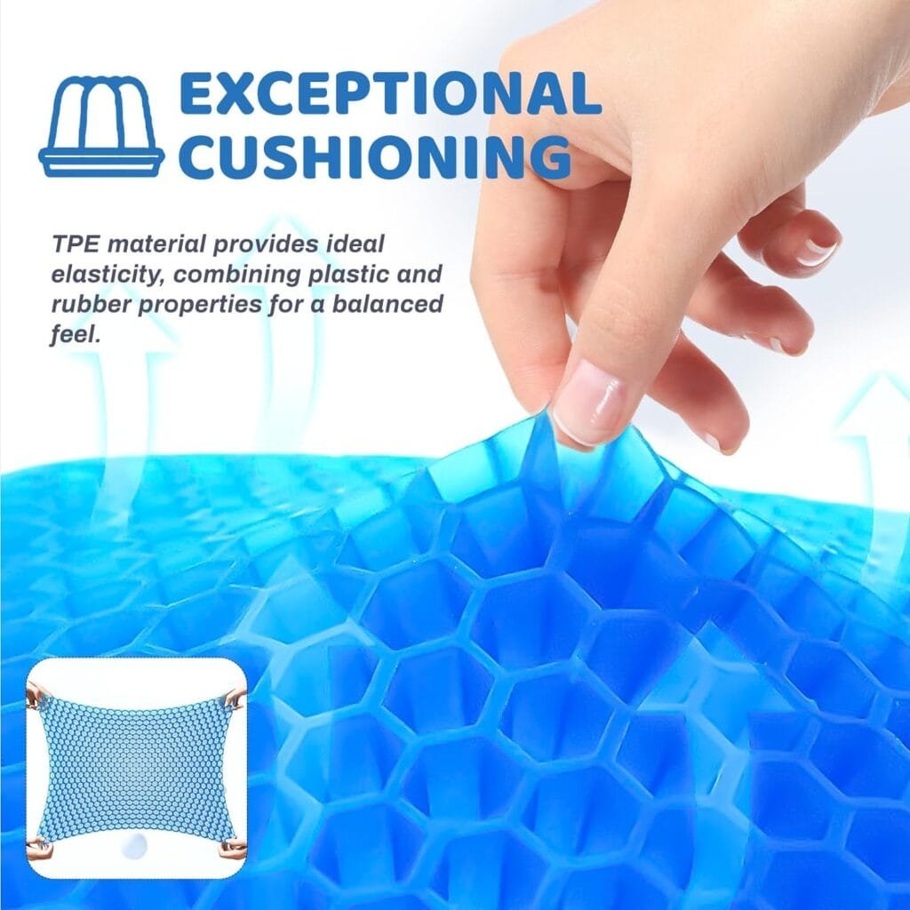 2 Pack Gel Cushions,Office Chair Cushion with Covers, Tailbone Cushions for Pressure Relief, Coccyx Cushion, Wheelchair Cushions, Chair Pads, Seat Cushions for Chairs, Seat Cushion for Car